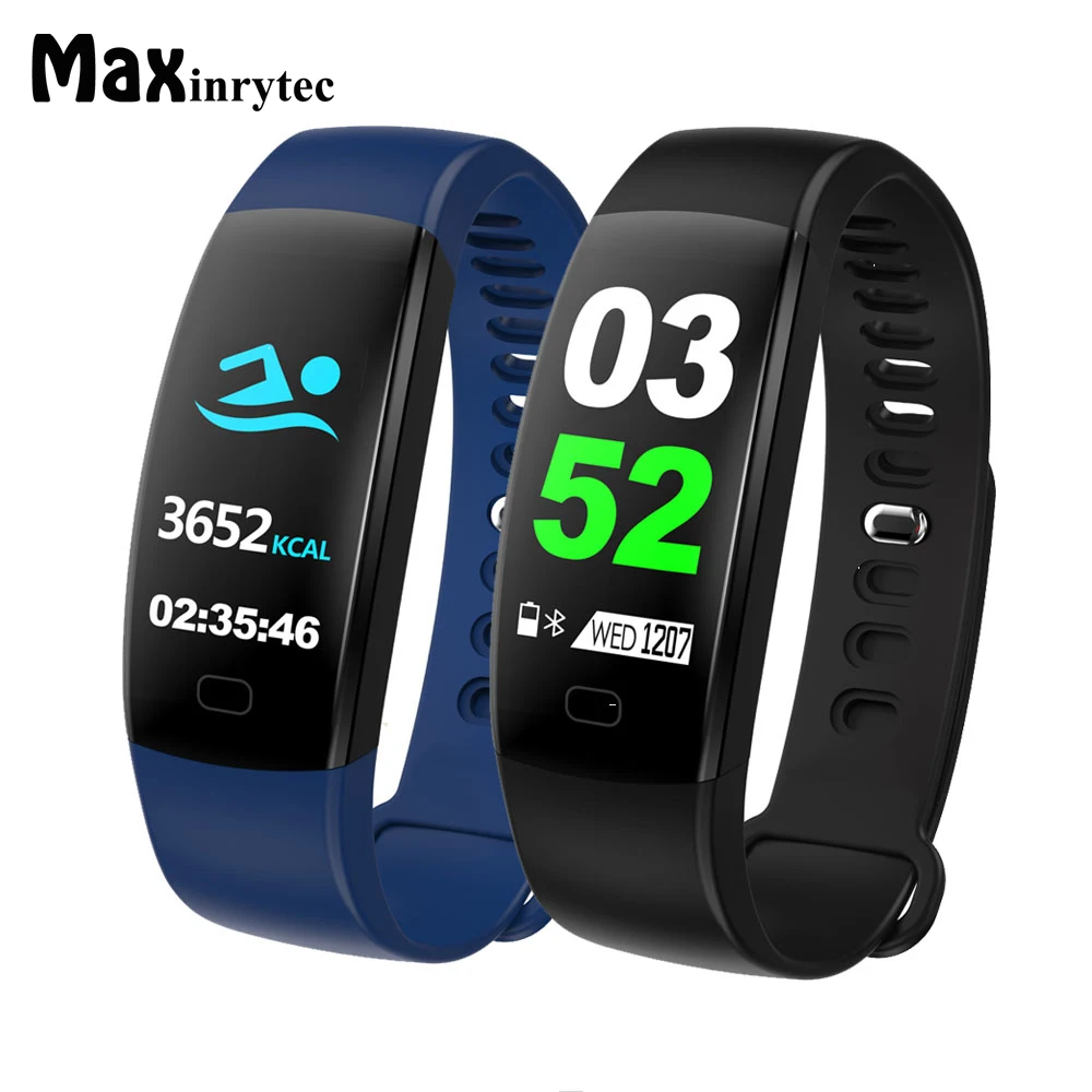 

Maxinrytec F64HR Heart rate Smart band IP68 Waterproof Color screen Blood pressure Fitness tracker smart bracelet GPS watch