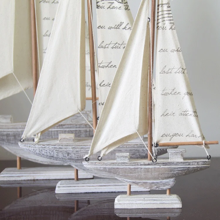 Корабль деревянная модель парусника домашнего интерьера деревянные декоративные украшения "Средиземное море" в стиле ретро; подарок на день рождения