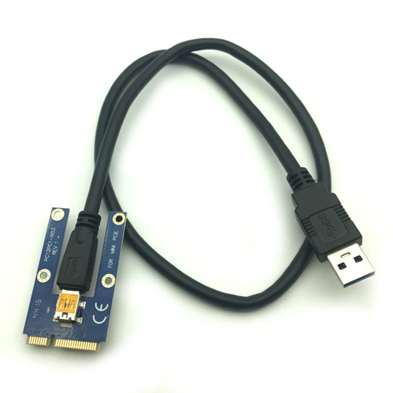 Горячий Usb 3,0 Mini Pci-E к PCIe PCI Express 1X к 16X удлинитель Riser Card адаптер Sata 6Pin 60 см кабель питания для Биткойн Btc Mi