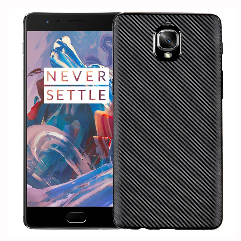 for Oneplus 3 3T one plus Carbon Fiber Soft Silicone TPU Back Cover Phone Cases |