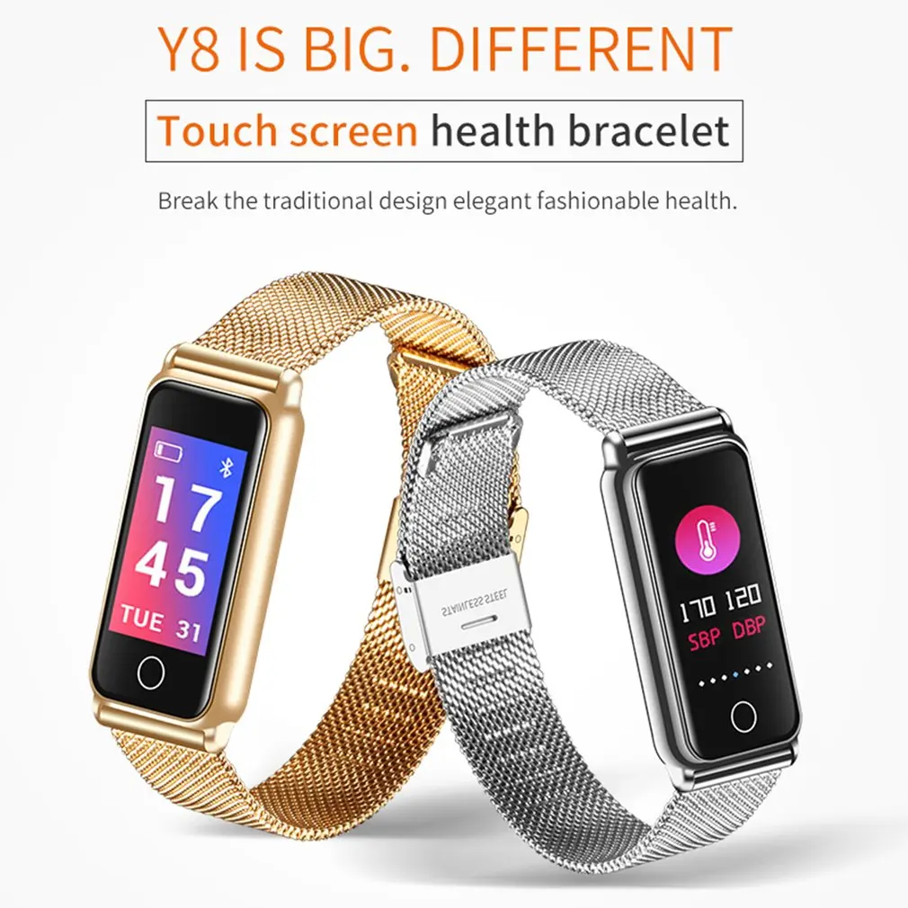 

Y8 Bluetooth Full Metal Color Screen Smartwatch Heart Rate Blood Pressure Monitor Waterproof Sports Watch For IOS For Android