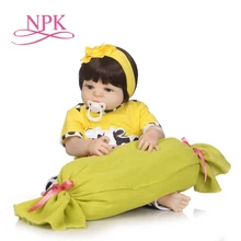 NPK reborn bonecas ручной работы реалистичные Reborn Baby Doll девушки всего тела винил силиконовый с соской подарок ребенку