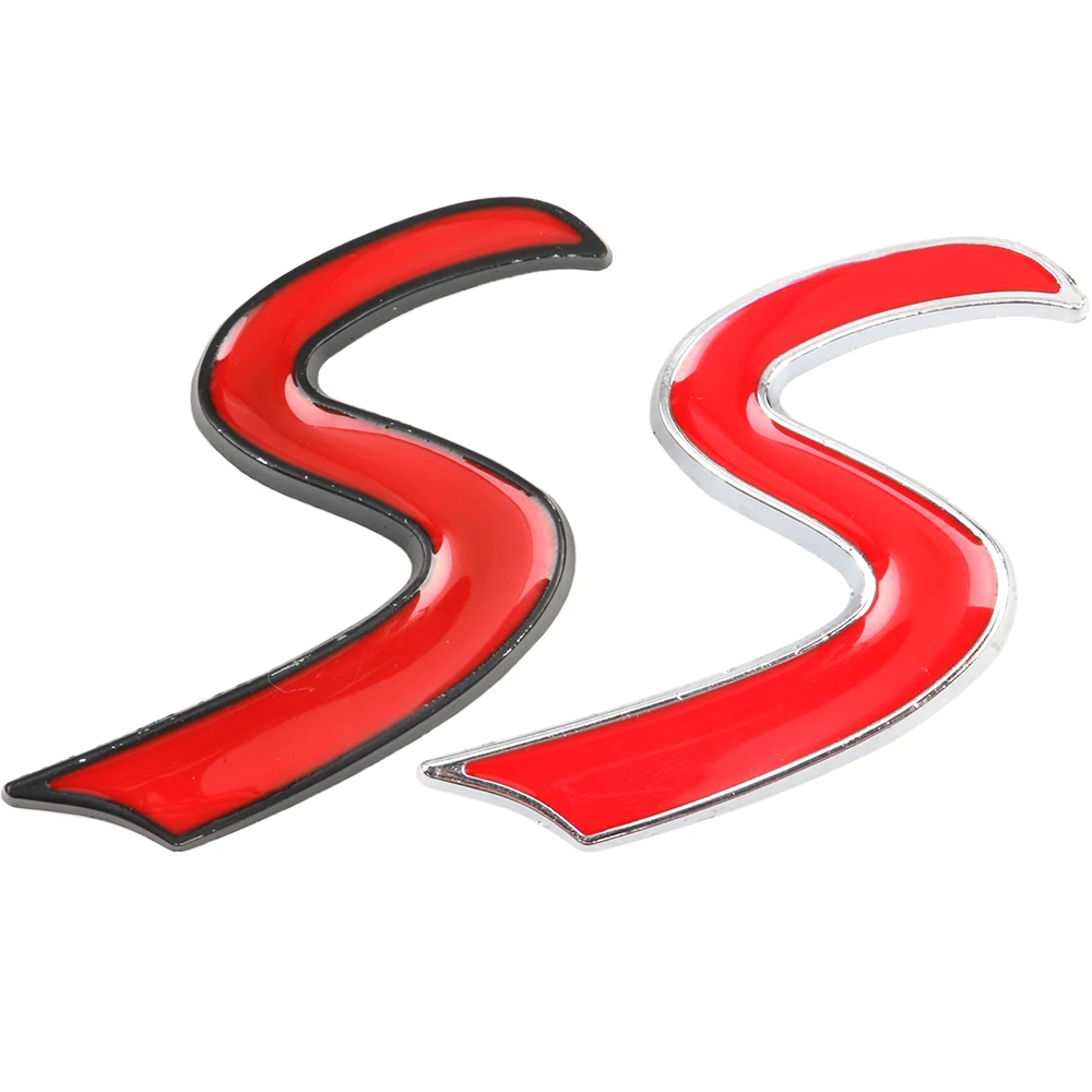 

Top Quality 3D Chrome Metal Red Mini Cooper S Car Emblem Stickers Logo Decoration Car Tail S Styling Decals Exterior Accessories