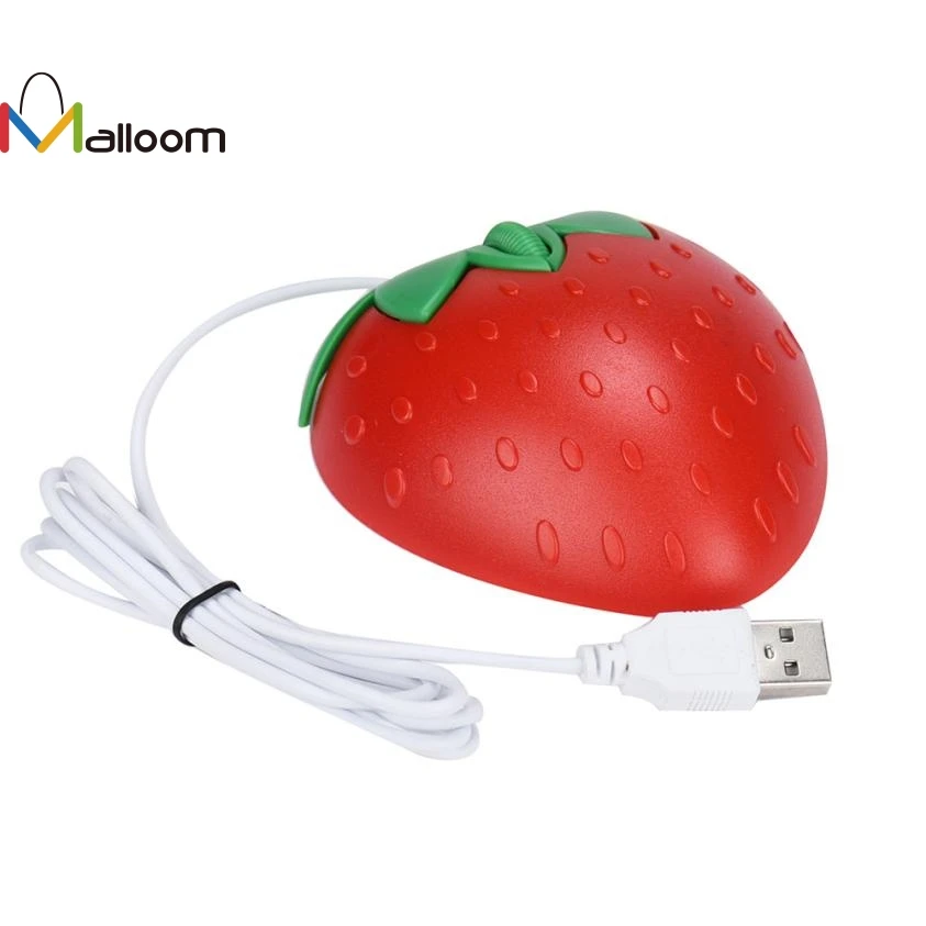 

Malloom Strawberry Cute Optical USB LED Wired Game Mouse USB Cable Mice For PC Laptop Computer Mouse Gaming Mouse For High-End