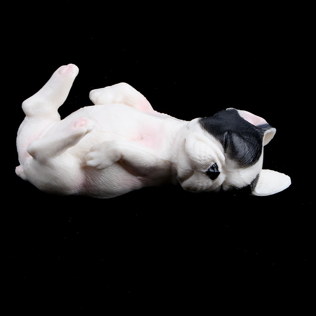 2x Sleeping Little French Bulldog Dog Animals Action Figure Pet Dog Wild/Farm Animal Models Educational Nature Toy