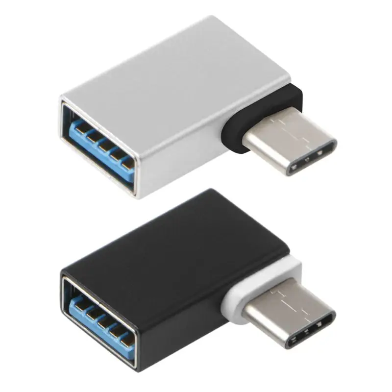 OOTDTY портативный алюминиевый 90 градусов USB3.1 Тип C к USB 3 0 Женский OTG конвертер