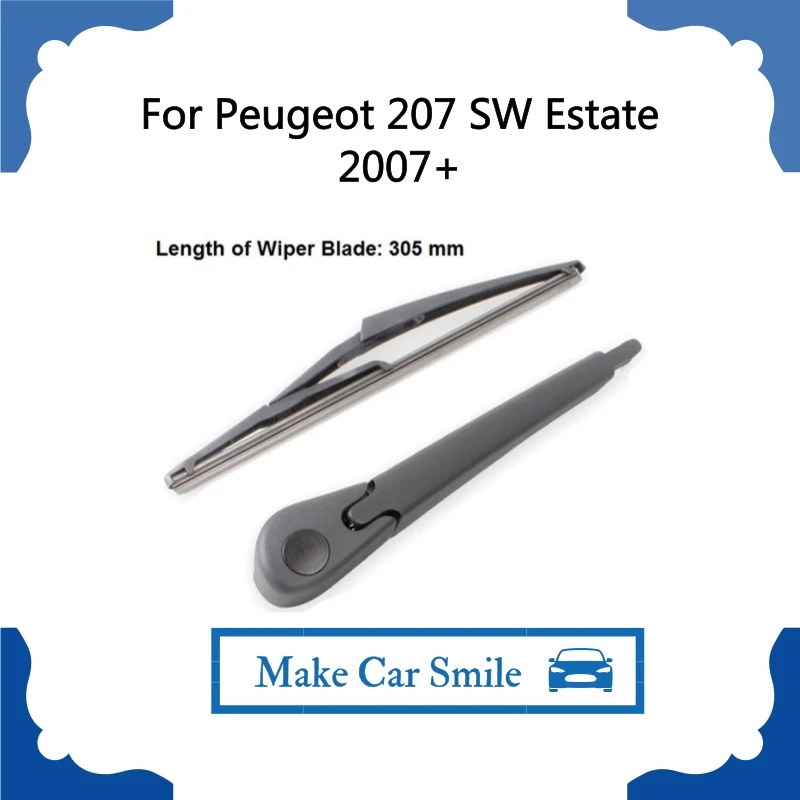 Рычаг стеклоочистителя для Peugeot 207 SW Estate 2007 + комплект лезвий 305 мм | Автомобили и