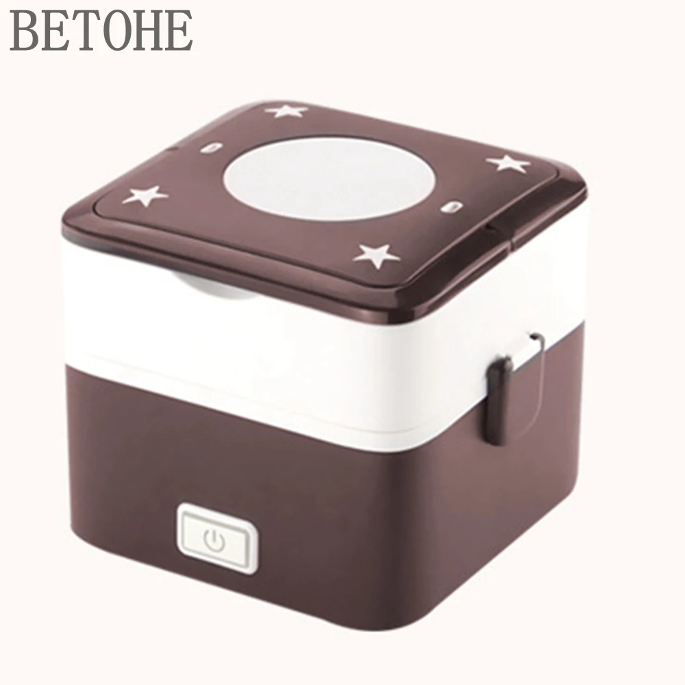 

BETOHE MINI rice cooker insulation heating electric lunch box 2 layers Portable Steamer multifunction automatic Food Container