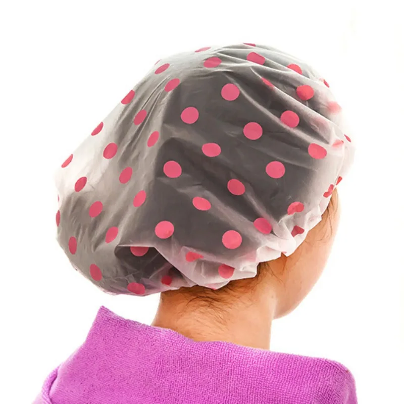 5 PCS/pack Waterproof Shower Cap Elastic Band Hat Bath Cap Cute Cartoon