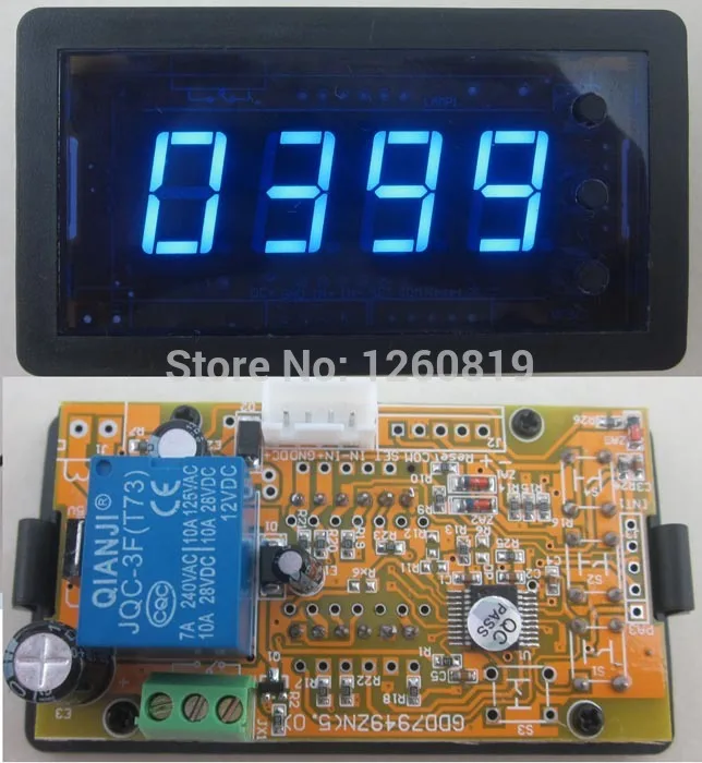 Blue Dc12v 4 Digits Led Counter Panel Meter Plus Minus Totalizer With