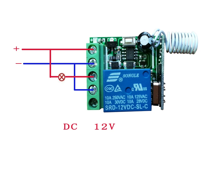 433MHZ DC 12 v mini wireless remote control switch system receiver+transmitter Can delay off 5/10/15 seconds