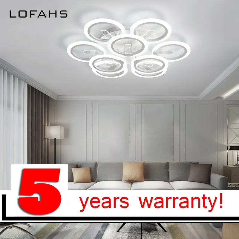 

LOFAHS Modern acrylic LED chandelier lighting White Circle combination chandelier for living dining bed room luster avize