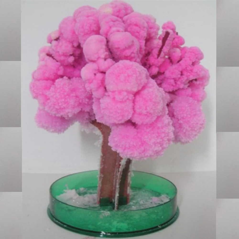 

5PCS 2019 14Hx11Wcm Visual Pink Big Magic Paper Japanese Sakura Tree Growing Trees Desktop Cherry Blossom Kids Toys Novelties