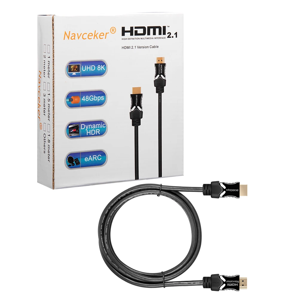 Navceker 8K HDMI 2,1 кабель 48 Гбит/с eARC 4K@ 120Hz HDMI кабель 2,1 4K HDMI2.1 кабель динамический HDR HDMI кабель 2,1 UHD HDMI 2,1 8K