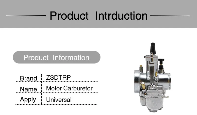 ZSDTRP Мотоцикл Универсальный 28 30 32 34 мм PWK карбюратор для Mikuni модель 100-300cc Мотоцикл Скутер UTV ATV(серебро