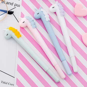 

Cartoon Unicorn gel Pen Cute 0.38mm black ink signature pen For Kids Gift Korean Stationery Office School Supplies