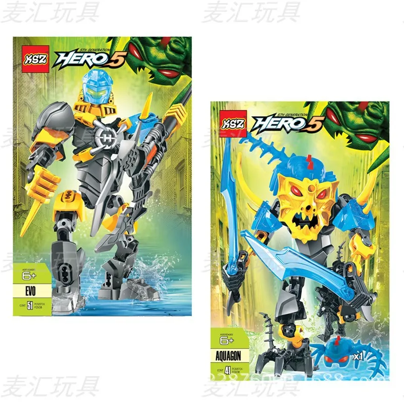 

Hero Factory 2pcs/Set EVO & AQUAGON Building Block Set Toys For Child Compatible legoing Hero Factory Best Boy Gift