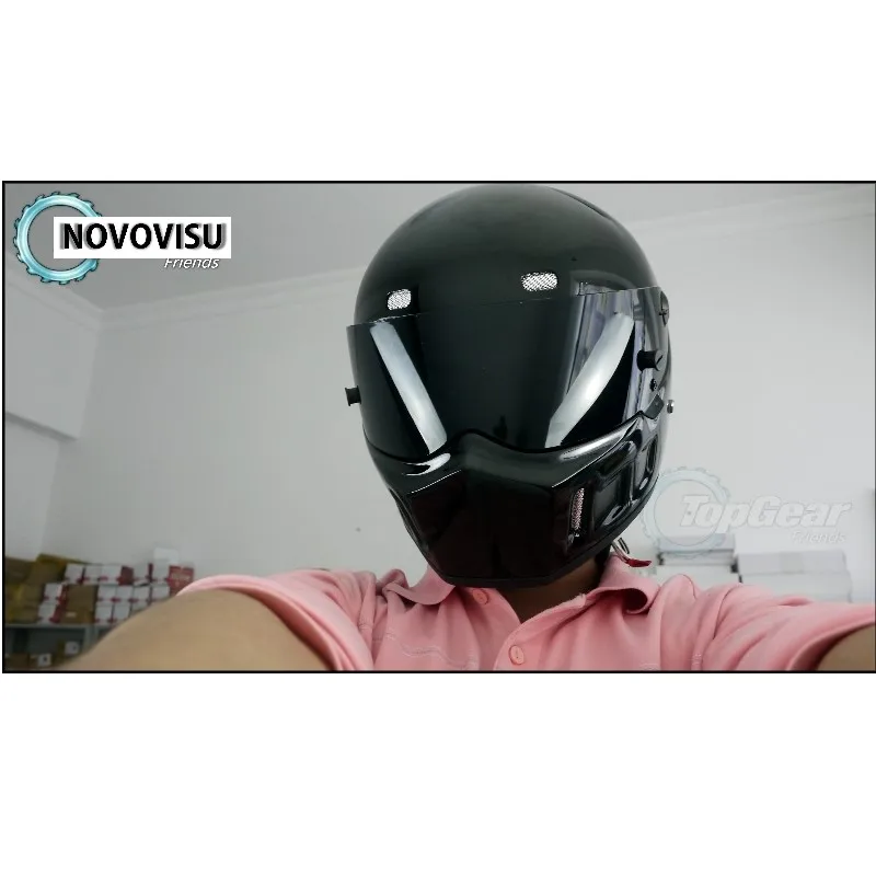 Нововису высокое качество(Bluetooth) первое поколение Stig 1 шлем черный цвет с черный с козырьком автомобиль/мотоциклетный шлем