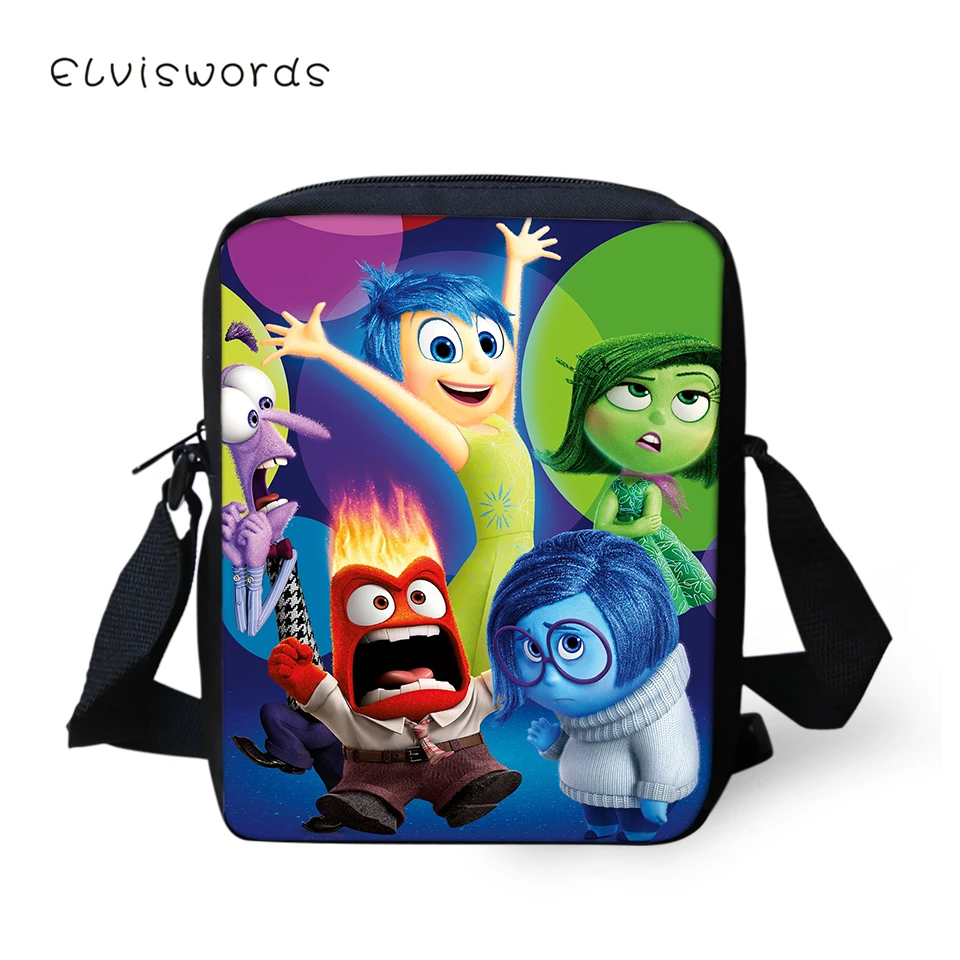 

ELVISWORDS Women Messenger Bags Inside Out Prints Pattern Shoulder Bags Kawaii Design Girls Flaps Handbags Kids Mini Mochila