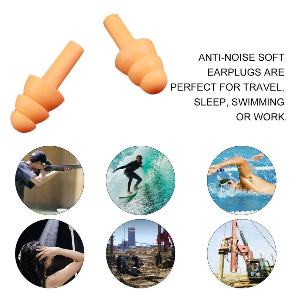 Soft Silicone Ear Plugs Sound insulation ear protection Earplugs anti-noise plugs foam soft Noise Reduction with Storage Box