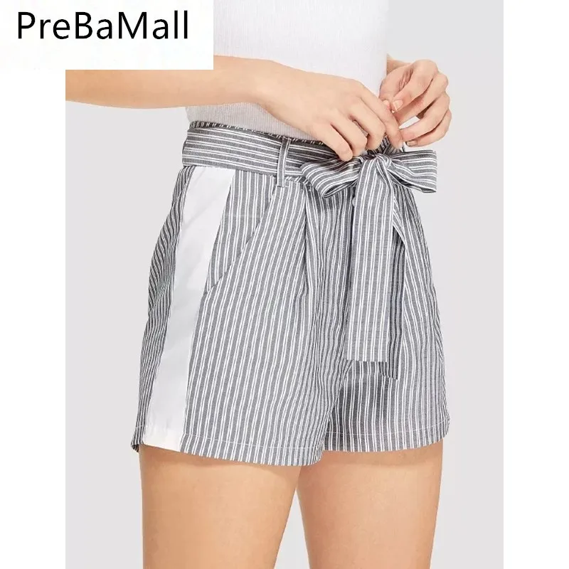 2019 New Style Striped Women Shorts Fashion Hot Ladies Sexy Summer Casual Shorts High Waist Beach Bow Trouses C113 2019 New Style Striped Women Shorts Fashion Hot Ladies Sexy Summer Casual Shorts High Waist Beach Bow Trouses C113