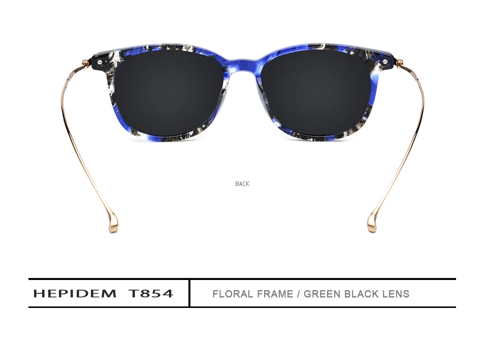 HEPIDEM чистый B Титан ацетатные поляризованные солнцезащитные очки для мужчин модные брендовая дизайнерская обувь Винтаж квадратный зеркальные Защита от солнца Очки для