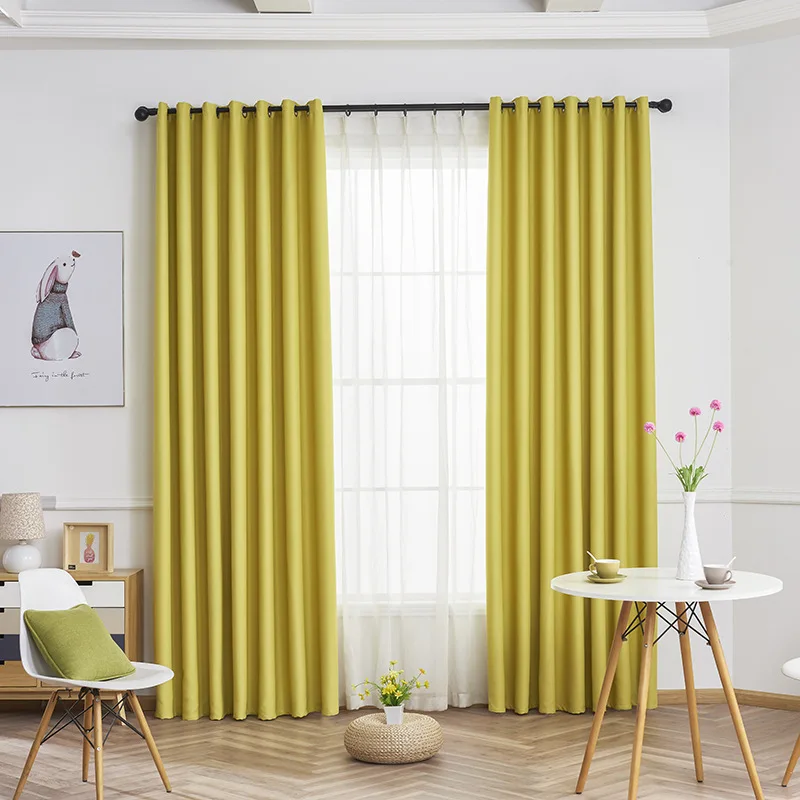 Новые тканевые сплошные занавески s для гостиной/спальни красочные с фиолетовым/зеленым/синим/розовым окном кухонные занавески S067& 30 - Цвет: yellow cloth