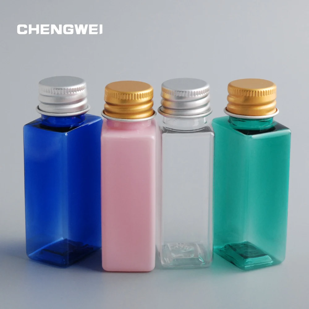 CHENGWEI Продвижение 20 шт отличные Meke Up Инструменты 30 мл пустой квадратный образец бутылки с винтовой алюминиевой крышкой, косметические бутылки