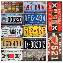 SPM-111 Винтаж автомобильных номерных знаков декоративный металлический оловянный знаки потертый шик домашнего пивной бар мотоцикл Декор США железная табличка 30x15 см