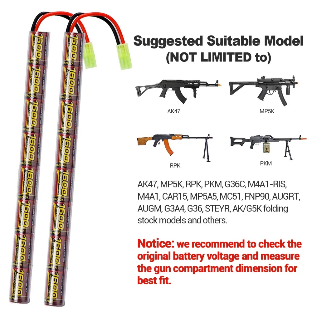 vara nimh airsoft armas bateria com mini