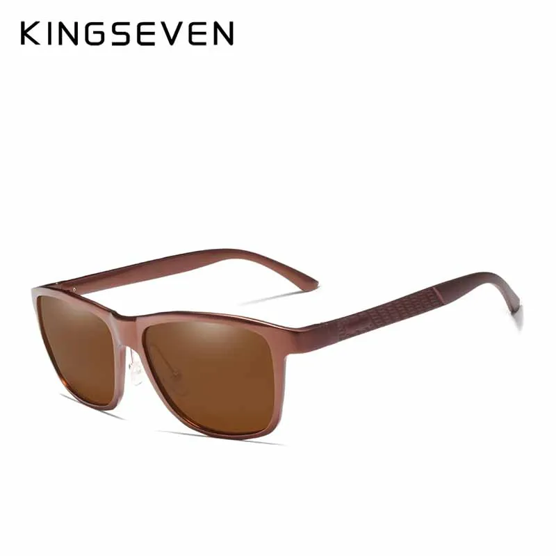 KINGSEVEN поляризованные мужские солнцезащитные очки алюминиевые квадратные для