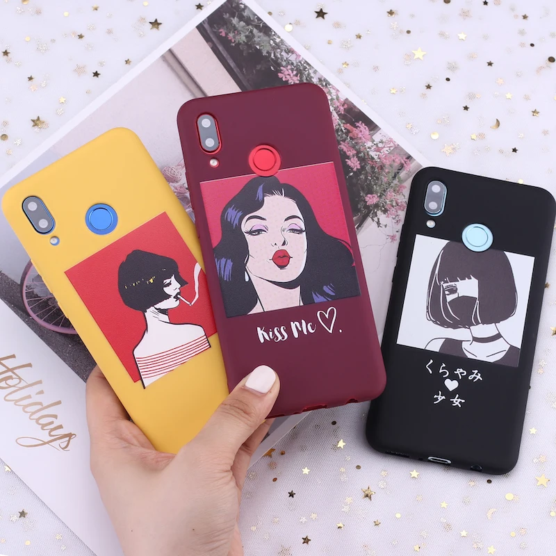

For Samsung S8 S9 S10 S10e Plus Note 8 9 10 A7 A8 Comics Book Girl Cartoon Candy Silicone Phone Case Cover Capa Fundas Coque