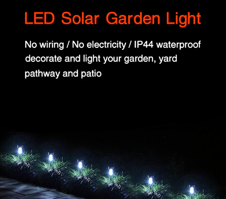 Movido a Energia Solar ao ar Paisagem para a Decoração do Jardim Led de Bateria Luz de Rua Caminho Livre Luzes Solar Lâmpada Gramado Pátio Quintal 20 Pcs 2 Ao Ar Livre Luzes Led de Bateria