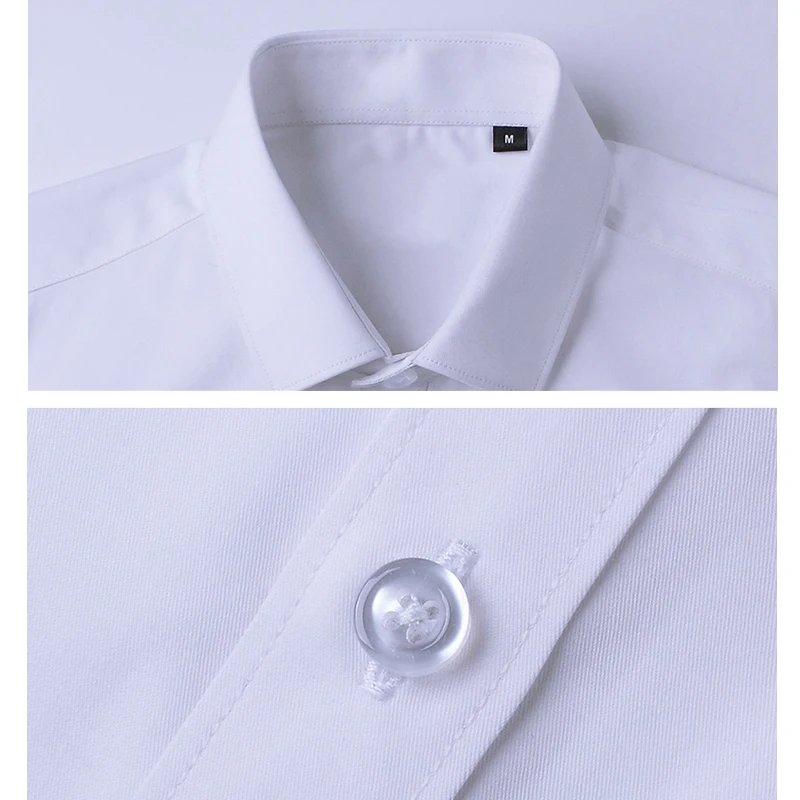 MIACAWOR, новая однотонная мужская рубашка, Повседневная приталенная Мужская рубашка с длинным рукавом, мужская рубашка, Мужская одежда, 4XL 5XLC374