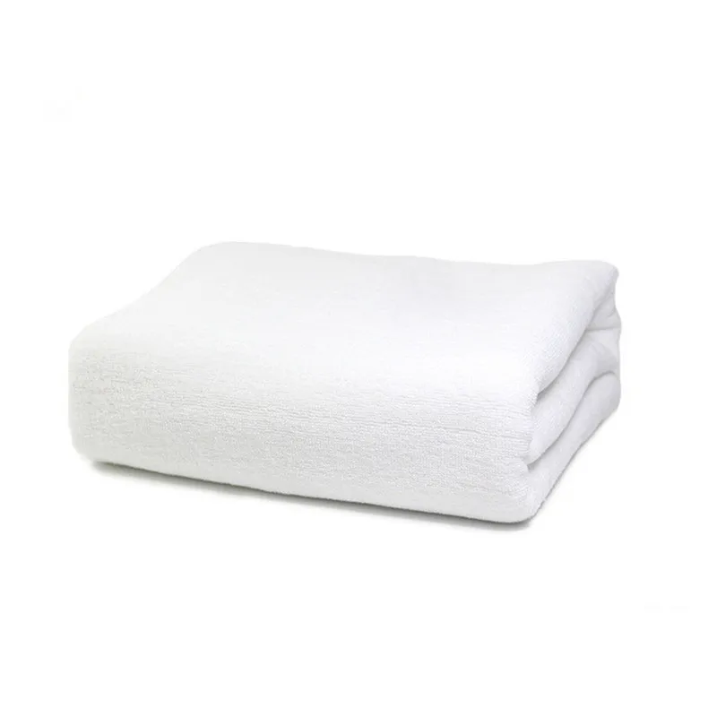 Брендовое хлопковое банное полотенце для взрослых толстое мужское Спортивное пляжное полотенце для ванной Спорт на открытом воздухе впитывающее полотенце - Цвет: Белый
