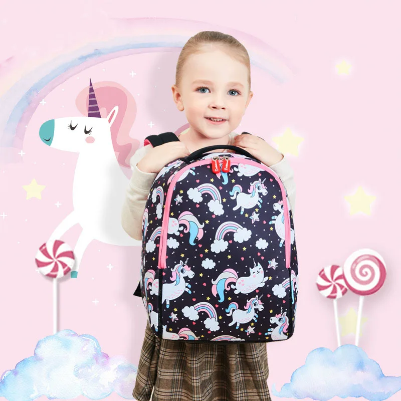 

2019 Kindergarten Backpacks Waterproof School bags Satchel Girls Children Cartoon Unicorn School Bags