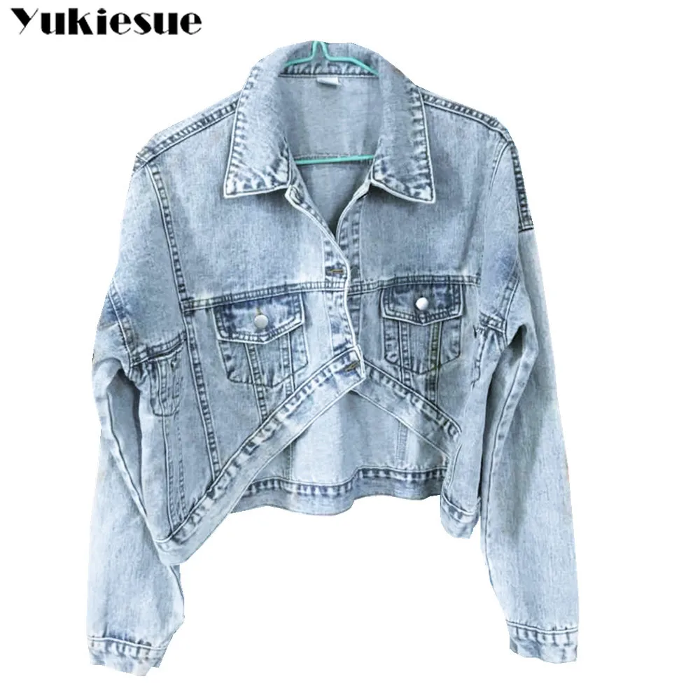 

Harajuku Bf Wind Autumn And Winter Women Denim Jacket 2018 Vintage Oversize Loose Female Jeans Coat Solid Slim Chaquetas