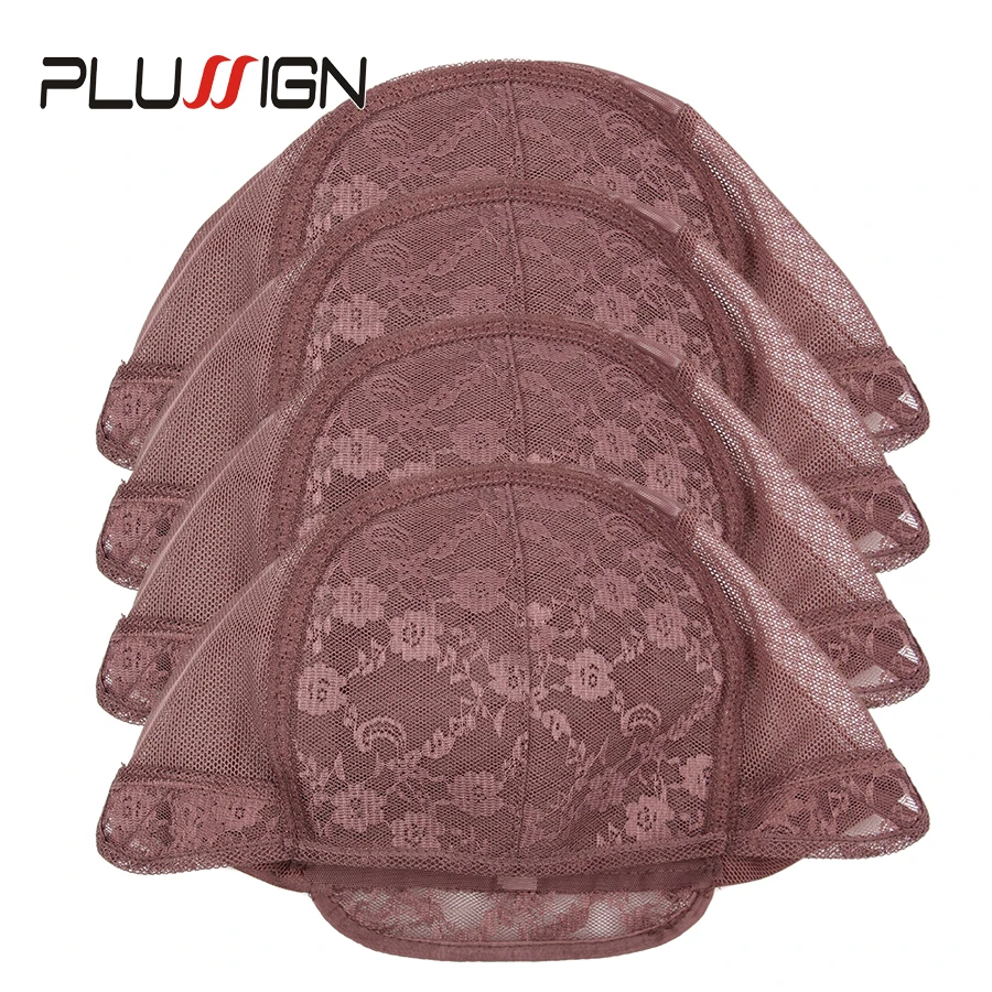 Adjustable Stretch Swiss Lace Wig Caps For Making Wigs XL/L/M/S Black Brown Invisible Mesh Weaving Hairnets With Strap 3 Pcs/Lot