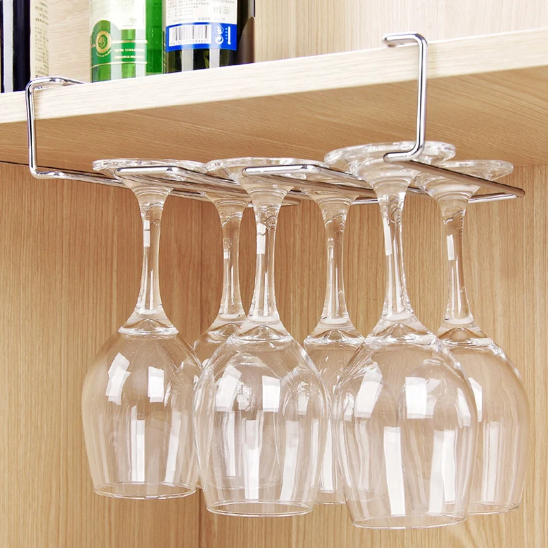 

Stainless steel Cupboard Hanging Hook Shelf Dish Hanger Hook Kitchen Hanger Chest Storage shelf Hanging Wine Cup Holder rack