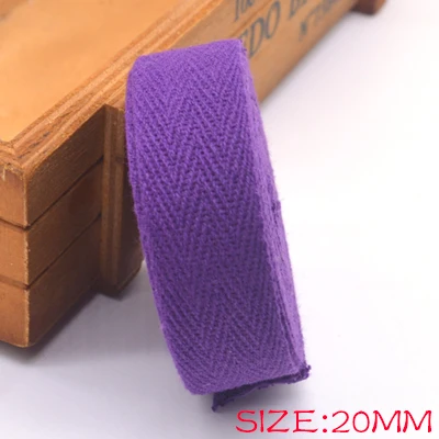 Цветной 20 мм шеврон хлопок ленты тесьма сельдь bonebinding ленты кружева обрезки для упаковки аксессуары DIY - Цвет: purple 500