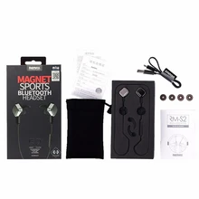 Remax S2 Магнитная Спортивная Bluetooth гарнитура белые наушники с микрофоном Музыка чистый объем+ оригинальная посылка для iPhone