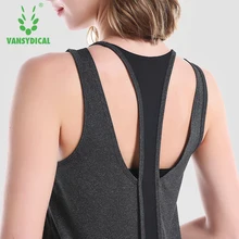 Vansydical Спорт Женщин Танк Quick Dry Сексуальная Спинки Йога Футболки Топы Рукавов Жилет Свободные Фитнес Бег Тренажерный зал
