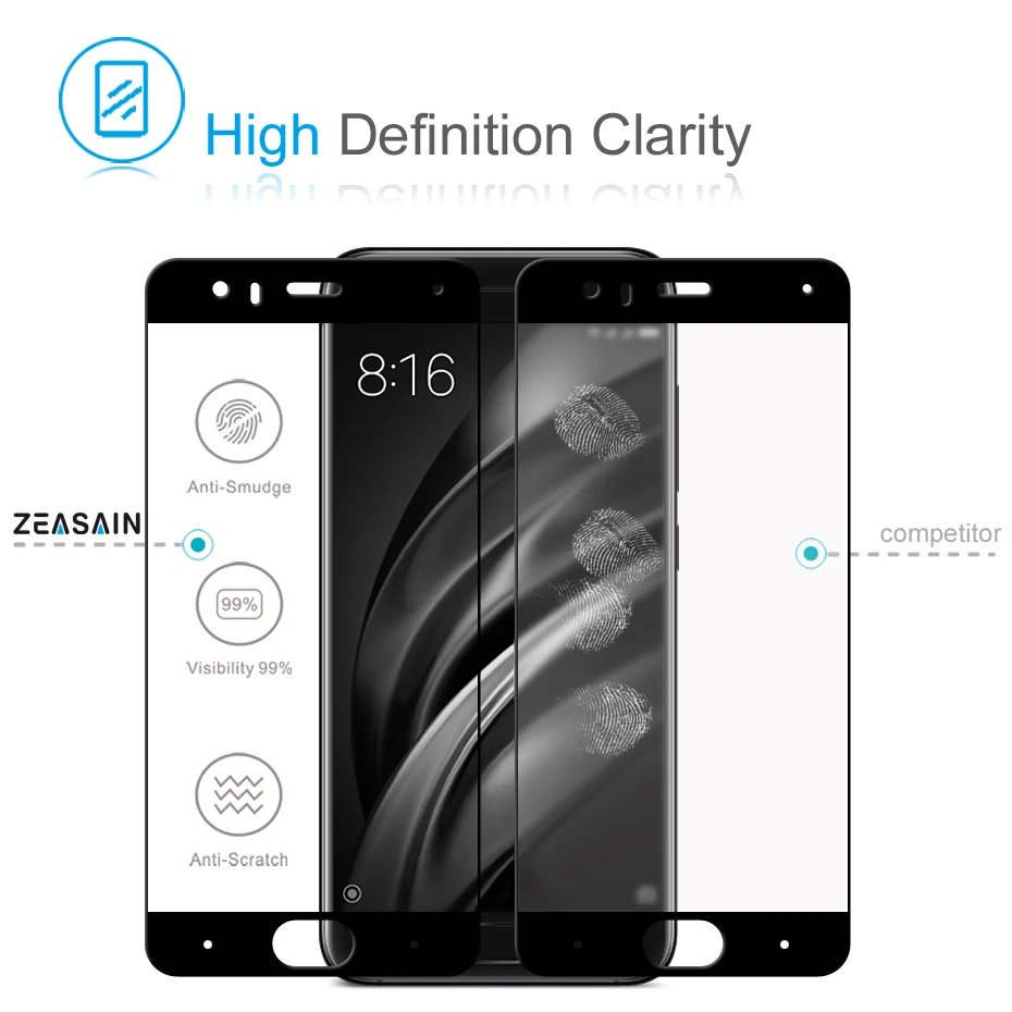 Original ZEASAIN Full Cover Tempered Glass for Xiaomi Mi6 Mi 6 M6 Pro Prime Screen Protector 5.15 Toughened Glass Safety Film (3)