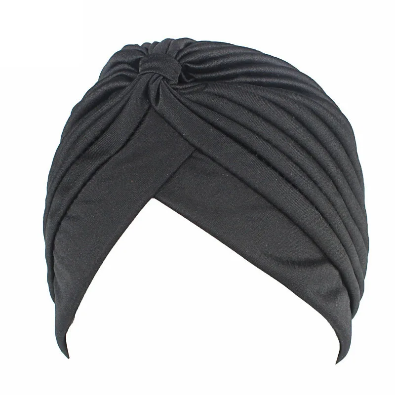 

11color Women Holiday Cap Solid Muslim Turban Cap Women Elastic Stretchy Beanies Hat Bandanas Big Satin Bonnet Indian F0239