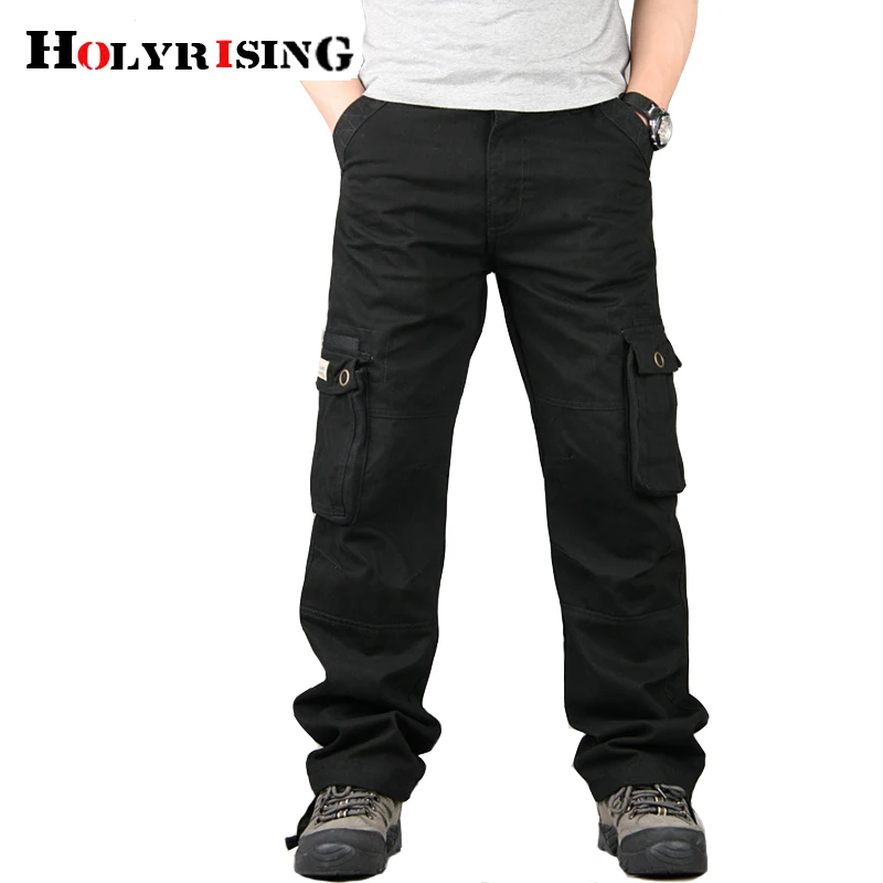 Holyrising, мужские брюки карго, хлопок, повседневные брюки, много карманов, pantalon homme, мужские Модные Военные брюки, мужские 18729-5