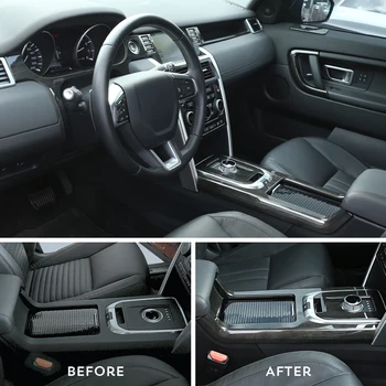 

New! Entire Console in Black Dark Ash Wood Grain ABS Chrome Trims For Land Rover Discovery Sport 2015 2016 2017 Car Accessories