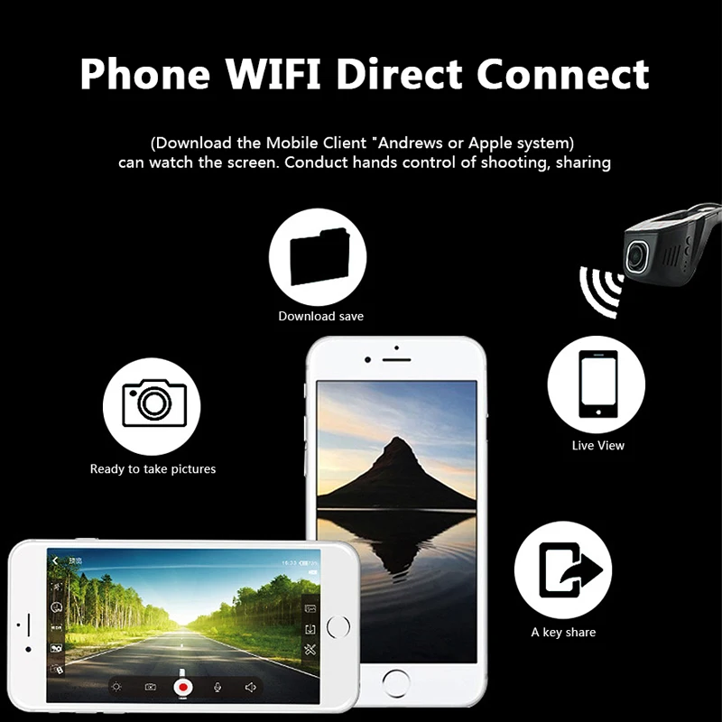 Junsun Car DVR Camera Video Recorder WiFi APP Manipulation Full HD 1080p Novatek 96655 IMX 322 Dash Cam Registrator Black Box