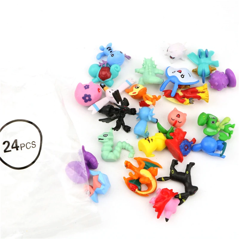TAKARA TOMY POKEMON figura 24pcs/set 2.3-3CM Pikachu Pokemon Action Figure Cartoon Anime Pokemon Kids doll Toys for Children