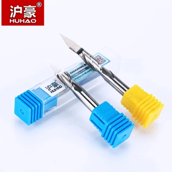 

HUHAO 2pcs/lot 6mm 2 Flute Spiral Pyramid Engraving Bits For Wood CNC Router Bit Carving Cutter Degree 30 for 2D 3D Sculpture