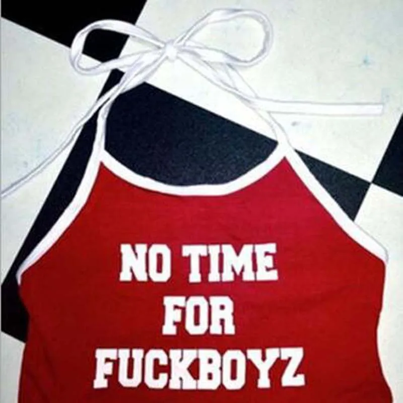 Новинка Летние Стильные пикантные укороченные топы NO TIME для FUCKBOY майка без